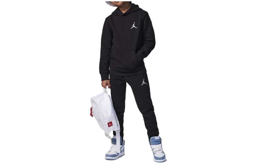 Jordan Jordan Casual Sportswear MJ Essentials Fleece Pullover Set Black Kids'