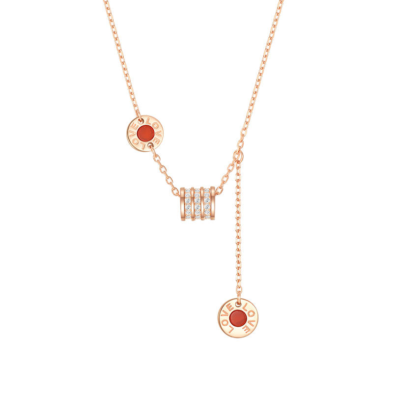 CHOW TAI SENG 925 Sterling Silver Synthetic Cubic Zirconia Necklaces Women's