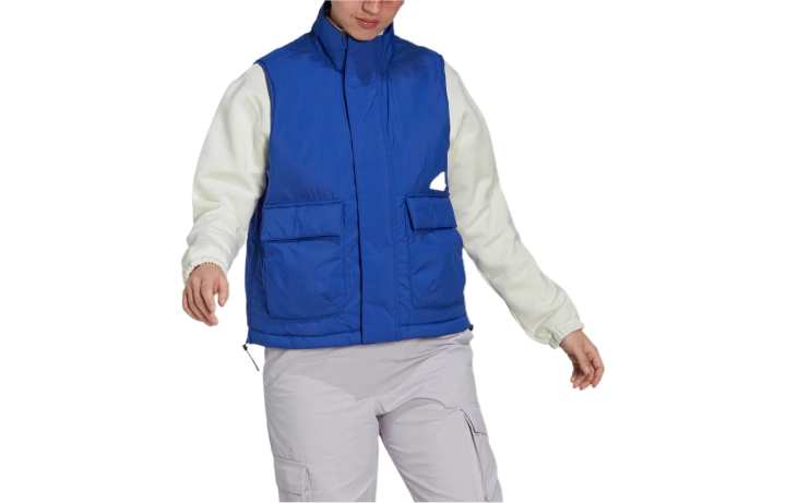 Adidas Adidas Vests Women's Blue Stand Collar Moderate Straight Fit