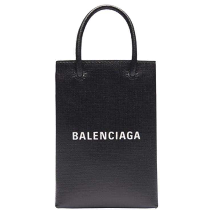 Balenciaga Shopping Phone Holder Bag Black