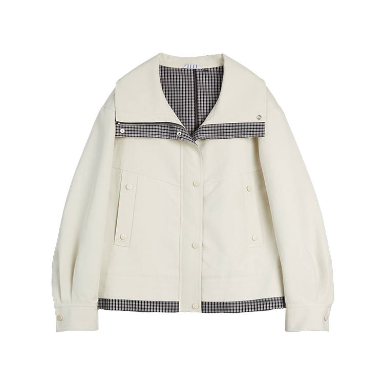 ELLE Jackets Women's Khaki Lapel Moderate Workwear