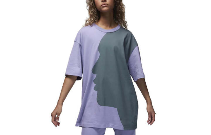 Jordan Jordan T Shirts Women's Light Purple Crew Neck Moderate Straight Fit