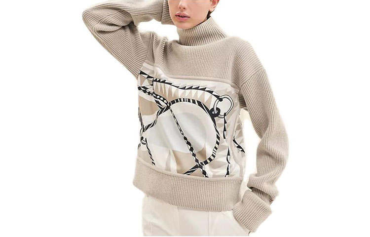 HERMES HERMES Sweaters Women's White Turtleneck Moderate Other