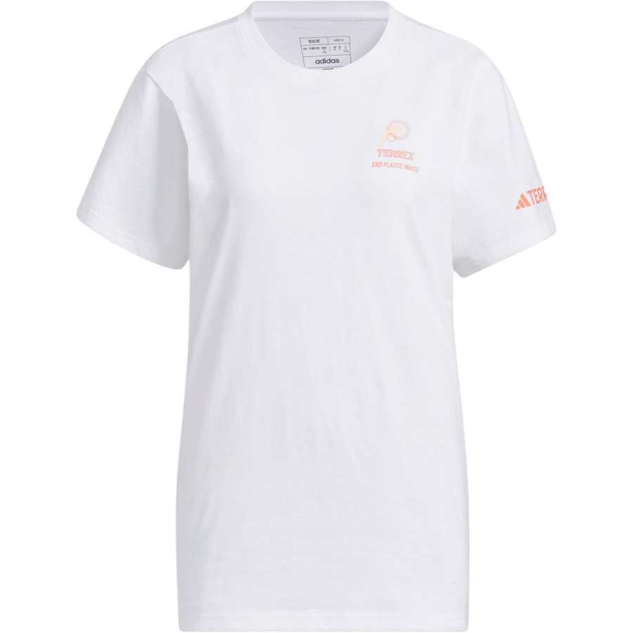 Adidas Adidas T Shirts Women's White Crew Neck Moderate Straight Fit