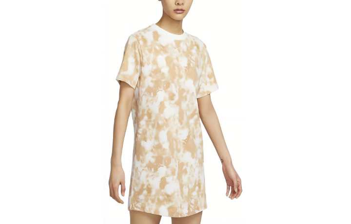 Nike Nike Short Sleeved Dresses Women's Coconut Milk Crew Neck Moderate Short