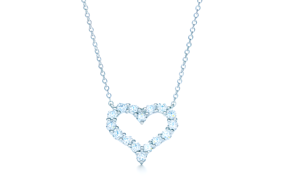 TIFFANY & CO. Hearts™ Platinum Diamond Necklaces Women's White