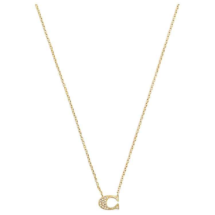 COACH Gold Plated Brass Necklaces Women's Gold