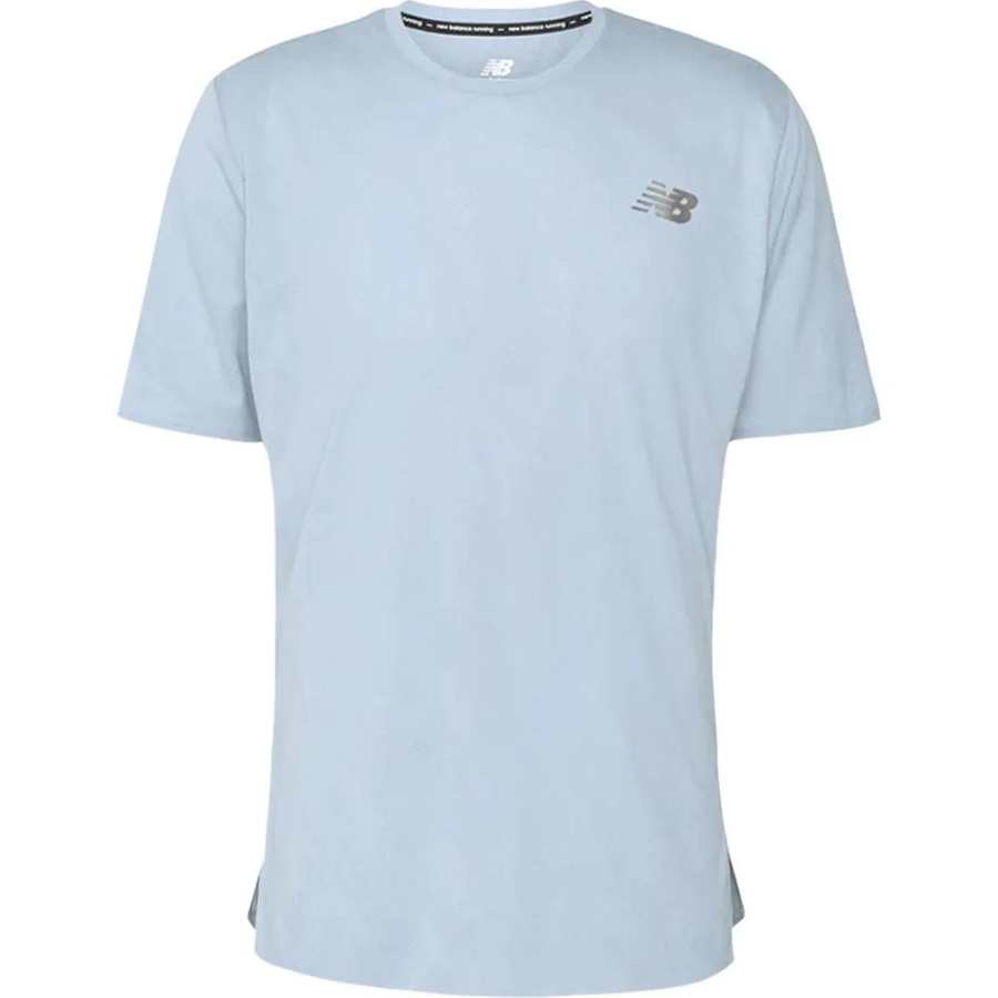 New Balance New Balance T Shirts Men's Light Blue Crew Neck Moderate Straight Fit