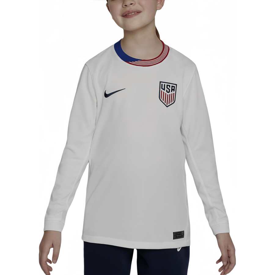 Nike Nike United States Soccer Olympic Collection USWNT 2024 Stadium Home T Shirt White Kids'