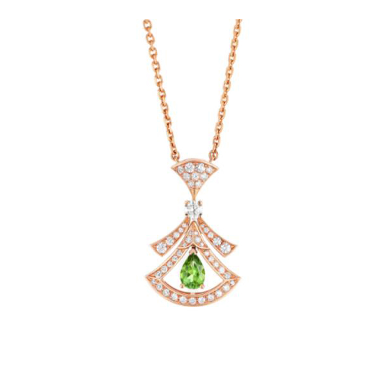 BVLGARI Divas'Dream Diamond Necklaces Unisex Green