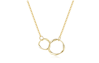 TSING 14K Gold Mobius Loop Necklace Women's K Yellow+Rose Gold+Silver White Tricolor