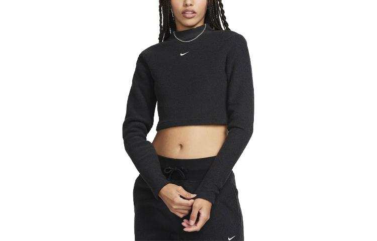 Nike Nike T Shirts Women's Black Stand Collar Straight Fit