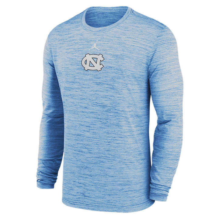 Jordan Jordan North Carolina Sideline Velocity Men's Jordan Brand Dri FIT College Long Sleeve T Shirt