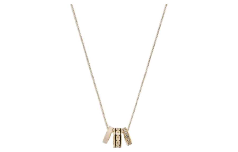 COACH Enamel Brass Swarovski Crystal Necklaces Women's Gold