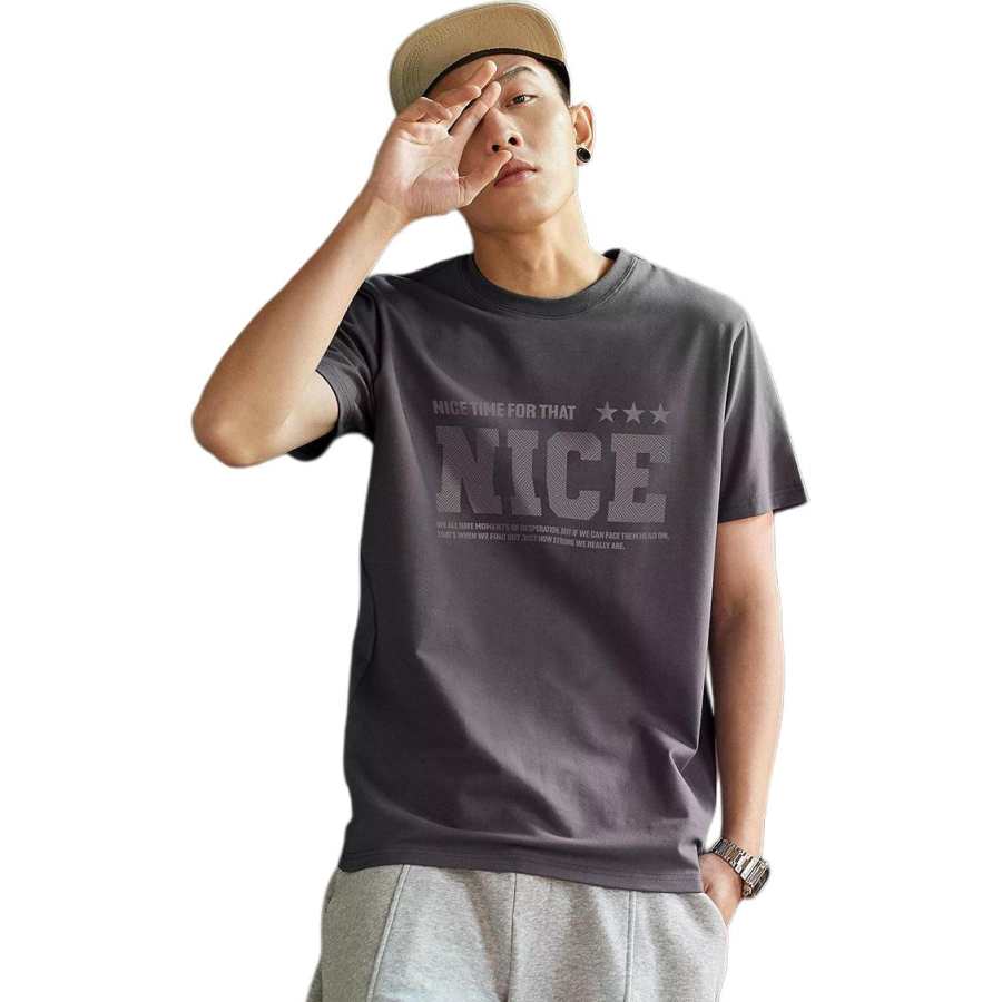 Tonlion T Shirts Men's Crew Neck Moderate Straight Fit