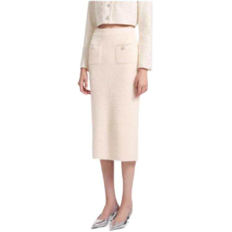 Self-portrait Self portrait Casual Long Skirt Women's Ivory White