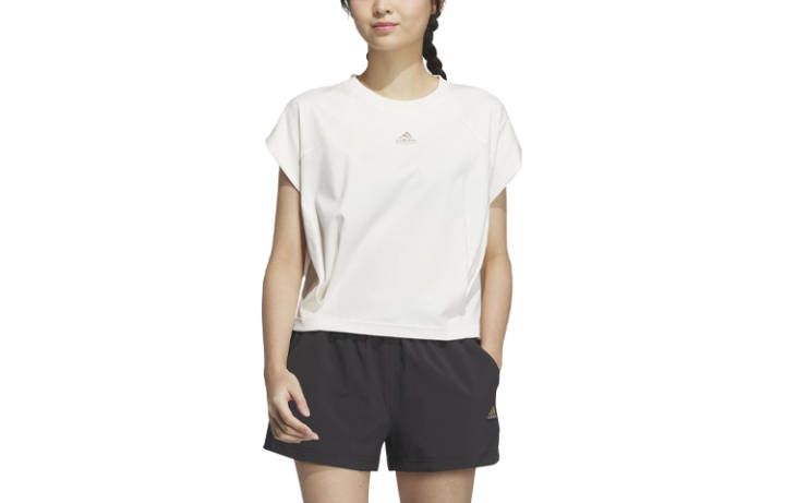 Adidas Adidas T Shirts Women's White Crew Neck Moderate Straight Fit