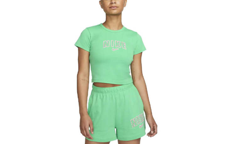 Nike Nike Crop Tops Women's Teal Crew Neck Moderate