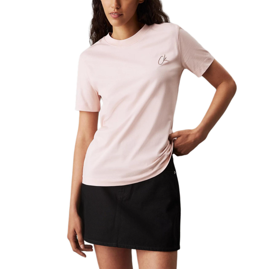 CALVIN KLEIN Regular T Shirt Women's Pink Europe Version