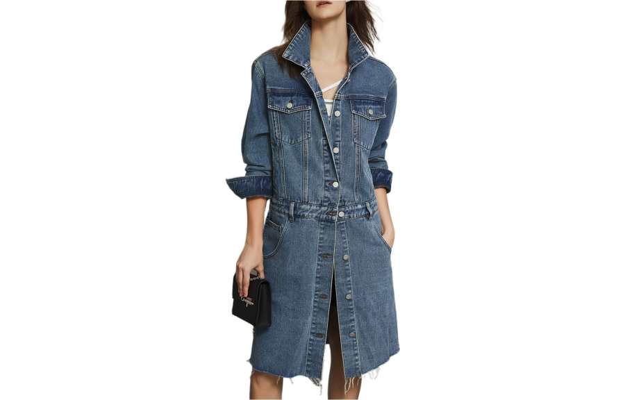 ELLE Denim Long Skirts Women's Denim Blue Moderate Mid Length Other