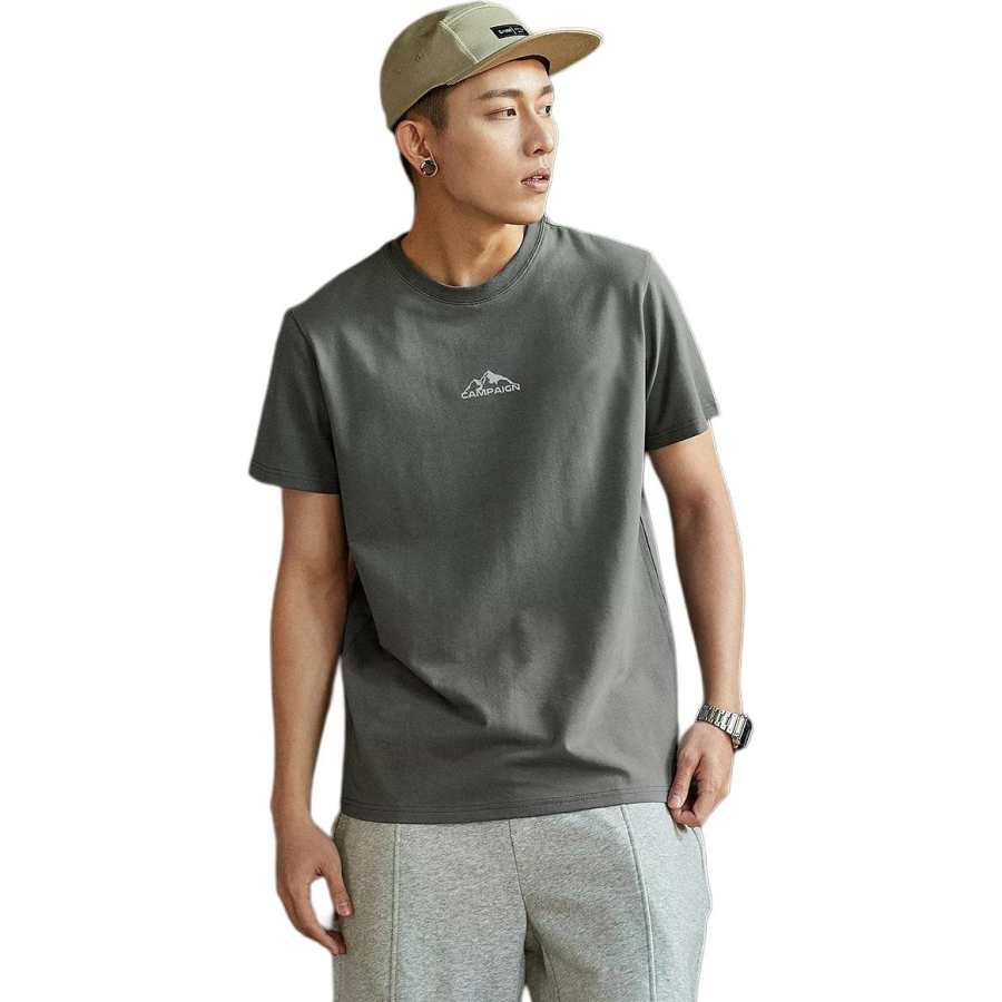 Tonlion T Shirts Men's Crew Neck Moderate Straight Fit