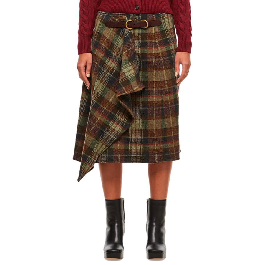 Polo Ralph Lauren 【Previous Season】plaid-pattern high-waisted skirt