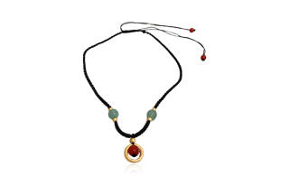 HOLLY RYAN Vintage Chinese Style Fortune Bead Pendant New Chinese Style Adzuki Red Bean Woven Rope Necklace Women's