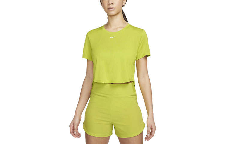 Nike Nike T Shirts Women's Yellow Green Crew Neck Moderate