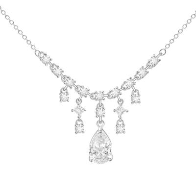 PARANOID PUPPY 925 Silver Zircon Luxe Lightweight Necklace Women's