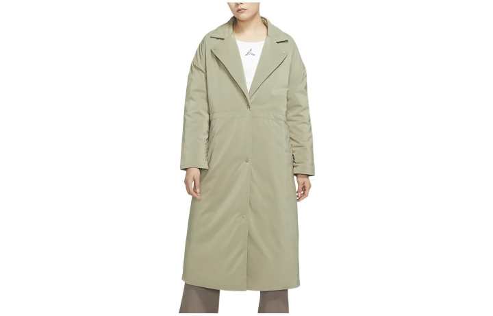 Jordan Jordan Trench Coats Women's Olive Green Lapel Moderate Other