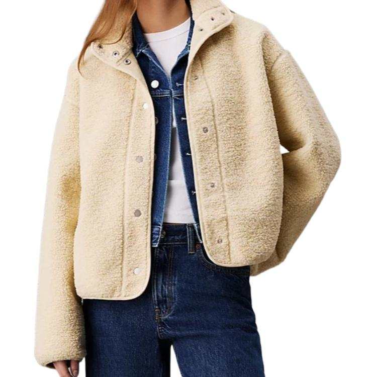CALVIN KLEIN FW24 Velvet feel Coat Europe Version Women's Camel