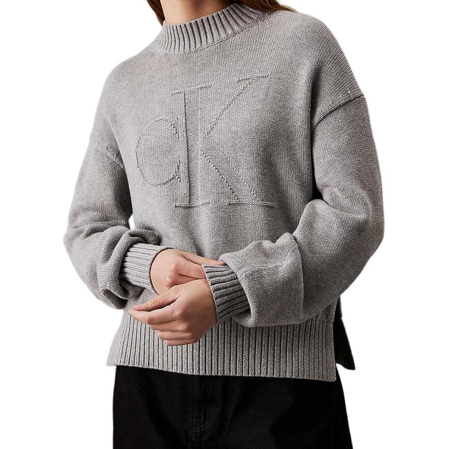 CALVIN KLEIN FW24 Sweater Europe Version Women's Gray