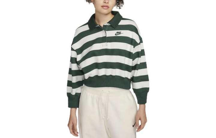 Nike Nike Sportswear Phoenix Fleece Women's Oversized 3/4-Sleeve Striped Crop Polo