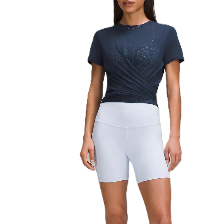 Lululemon Tie-Waist Breathable T-Shirt Women's Genuine Marine Blue
