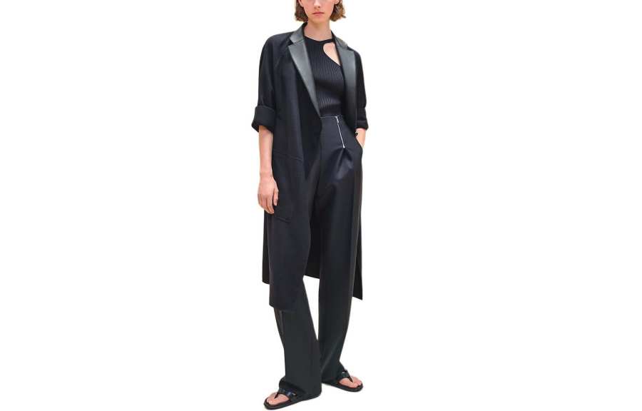 HERMES HERMES Coats Women's Black Blue