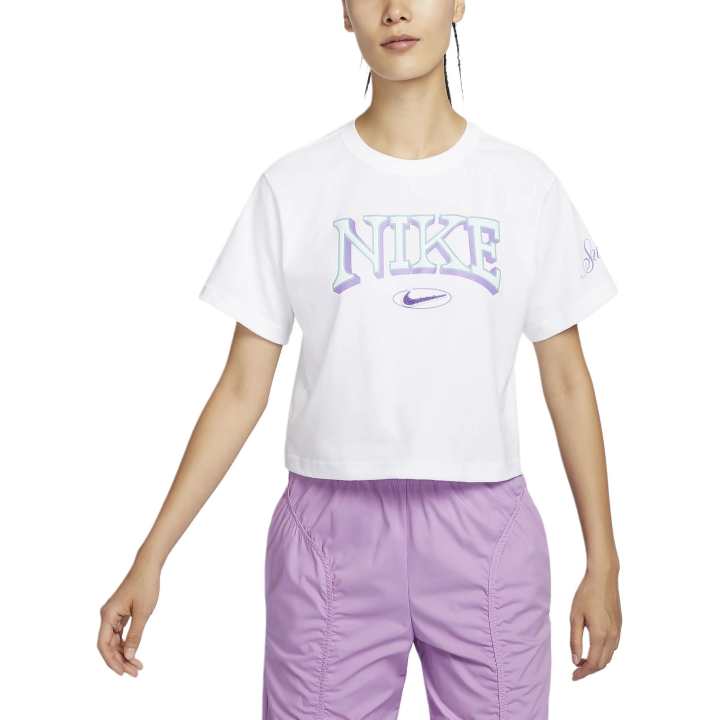 Nike Nike Drop Shoulder Sleeve T Shirt Women's White