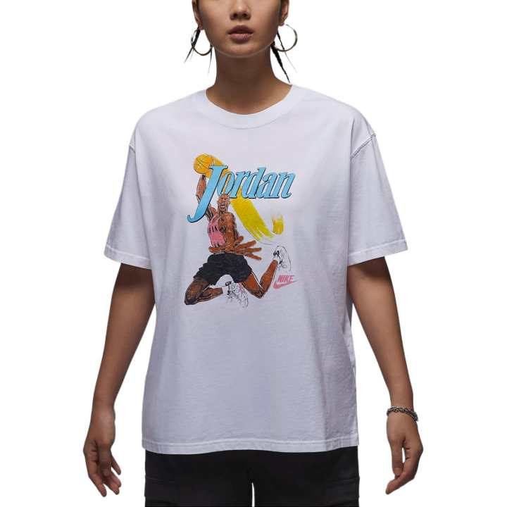 Jordan Jordan Drop Shoulder Sleeve T Shirt Women's White/Black
