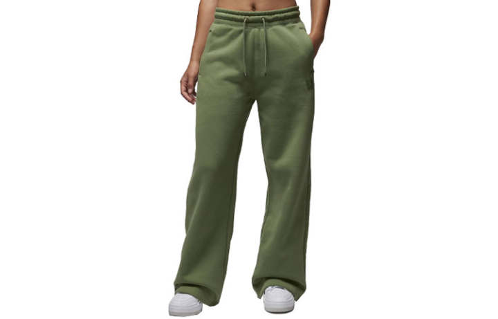 Jordan Jordan Flight Fleece Knitted Sweatpants Women's Light Olive Moderate Straight Fit Pants