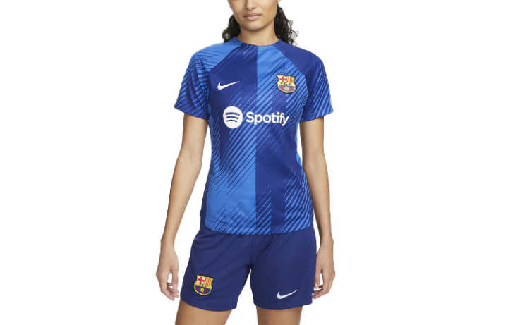 Nike Nike Barcelona Soccer Jerseys Women's Blue Crew Neck Moderate