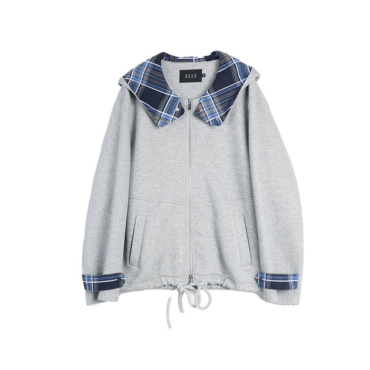 ELLE Sweatshirts Women's Light Gray Crew Neck Moderate