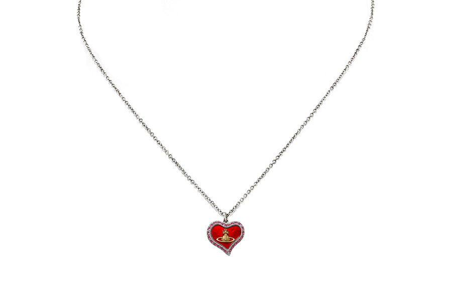 Vivienne Westwood Brass Cubic Zirconia Necklaces Women's Red/Silver