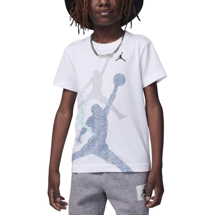 Jordan Jordan T Shirt Little Kids' Gradient Stacked Jumpman T Shirt White Children Aged 3 7 Years Old