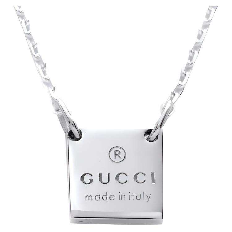 GUCCI GUCCI 925 Sterling Silver Necklaces Unisex Silver