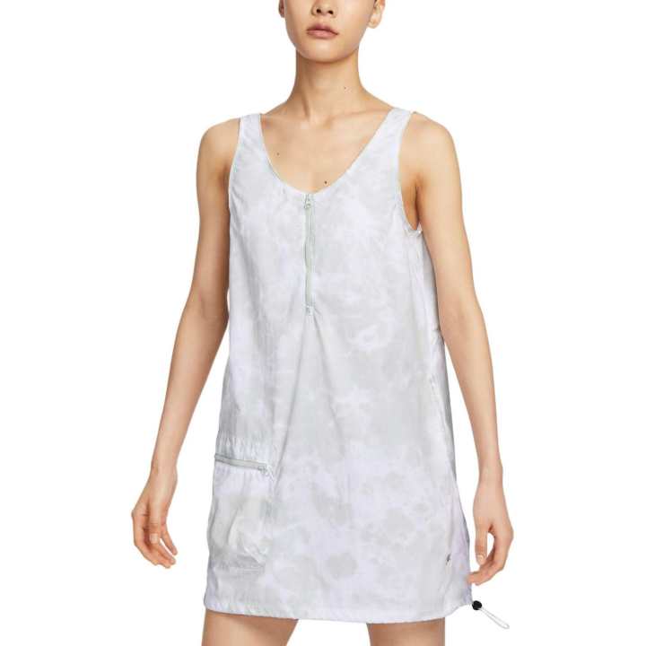 Nike Nike SPORTSWEAR TECH PACK Sleeveless Dresses Women's Light Silver Crew Neck Moderate Short