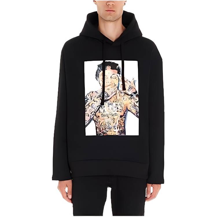 IH NOM UH NIT Sweatshirts Men's Black Hooded Moderate Other