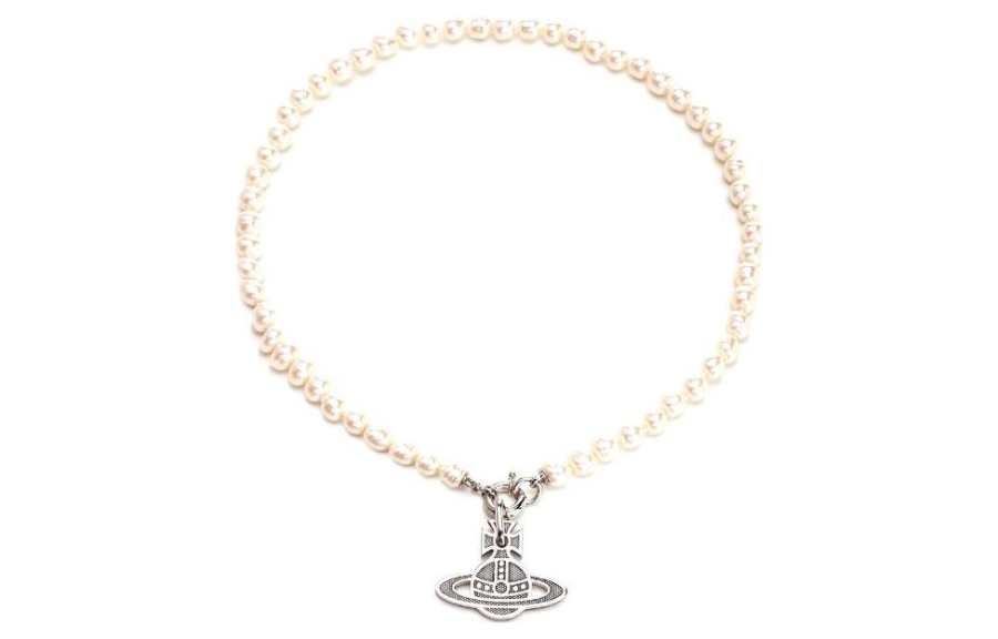 Vivienne Westwood Pearl Necklaces Men's Silver