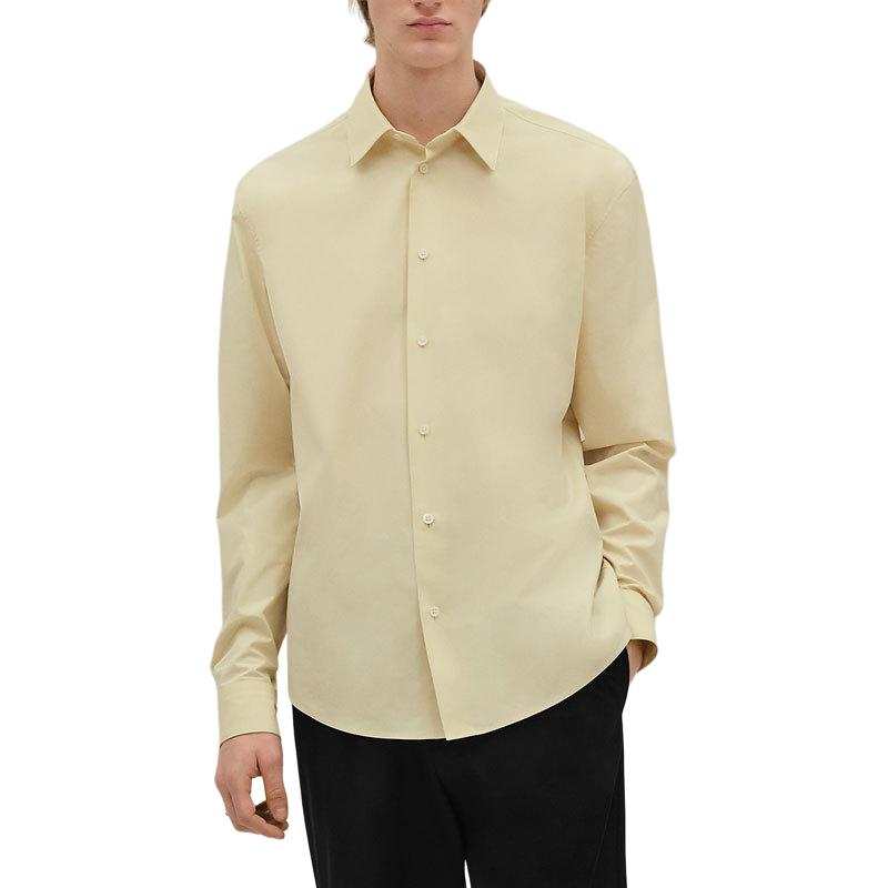 HERMES HERMES Shirts Men's Yellow Lapel Moderate