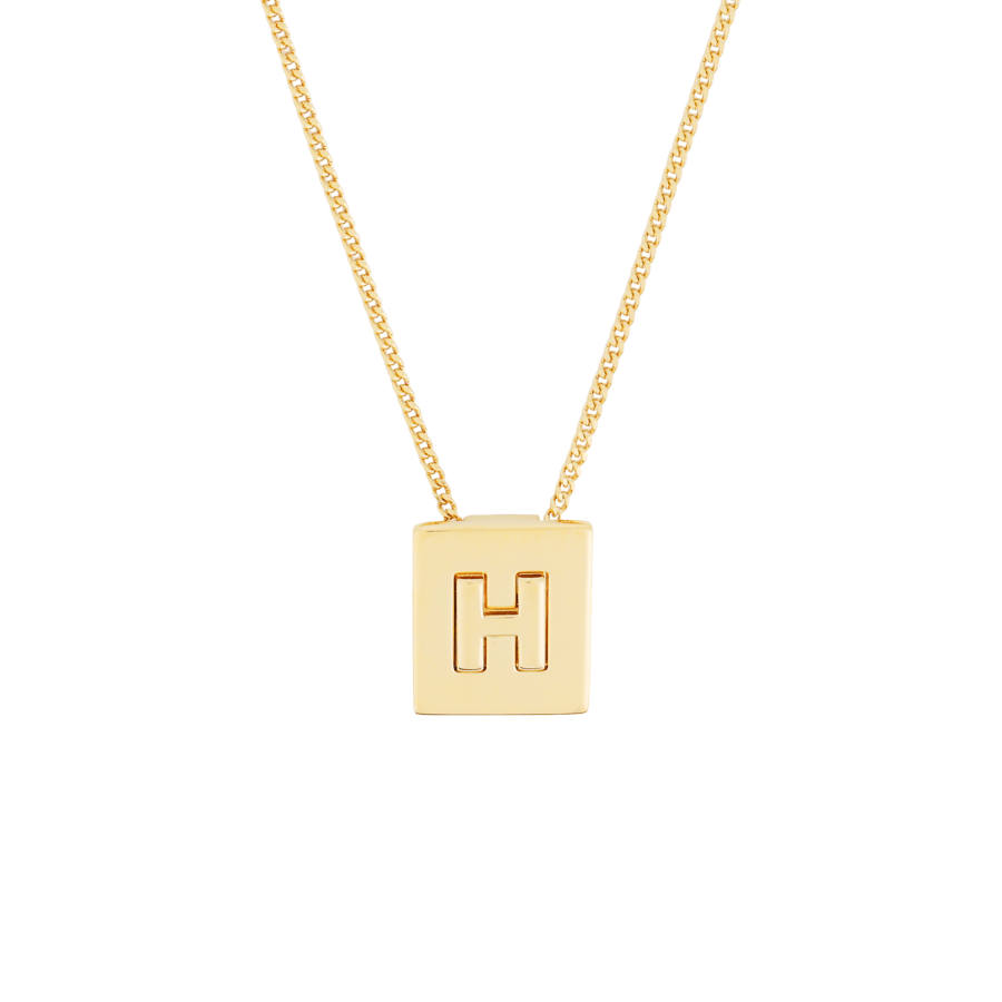CELINE CELINE Alphabet H Necklace In Brass With Gold Finish
