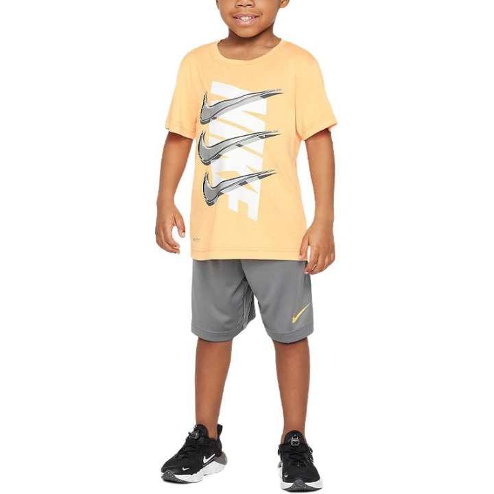 Nike Nike Dri FIT Dropset Casual Sportswear Yellow+Gray Kids'
