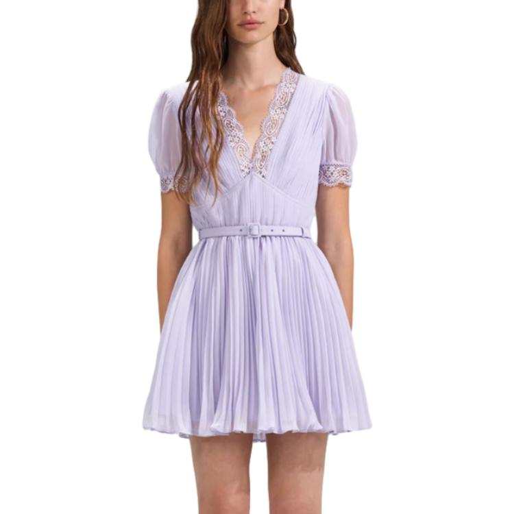 Self-portrait Self portrait Short Sleeved Dress Women's Purple
